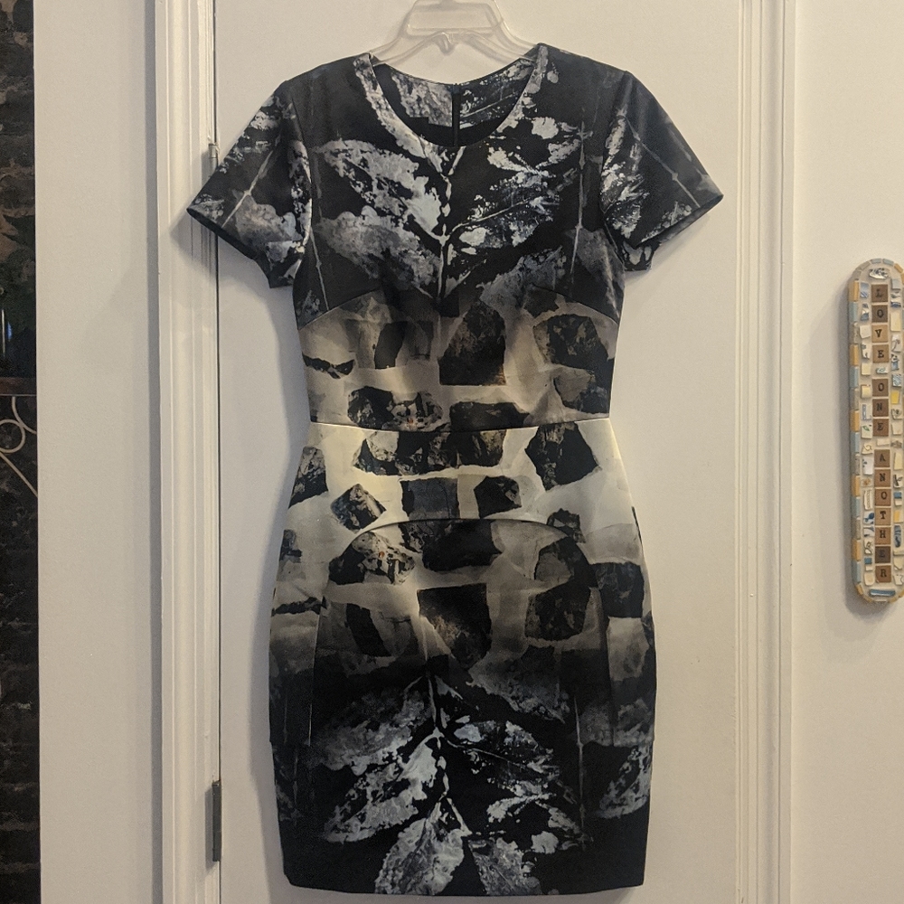 Graphic print cocktail dress